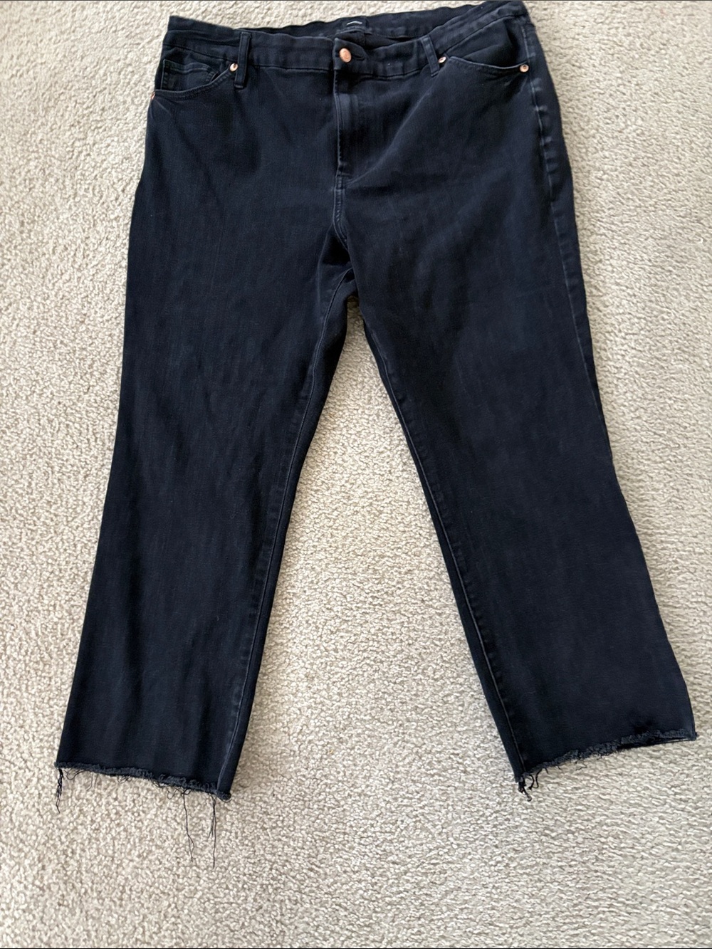 Express cropped Flare high rise black jeans XL Long 18/20